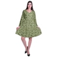 thumbnail image 2 of Moomaya Robe Courte Évasée Imprimée de Designer, Manches Longues, Tunique en Velours, Robes pour Femmes, 2 of 6