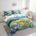 thumbnail image 3 of Manfei Kids Vibrant Groovy Bedding Comforter Set 7pcs, Daisy Flower Floral Queen Bedding Sets, Western Farmhouse Reversible Queen Sheet Sets, Ultra Soft Home Decor, 3 of 7