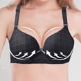 thumbnail image 2 of Yuanlong Womens Push Up Bra Plaid Print Seamless Bralettes Underwire Support Adjustable Strap Side Coverage Comfort Shaping Bra, 2 of 9