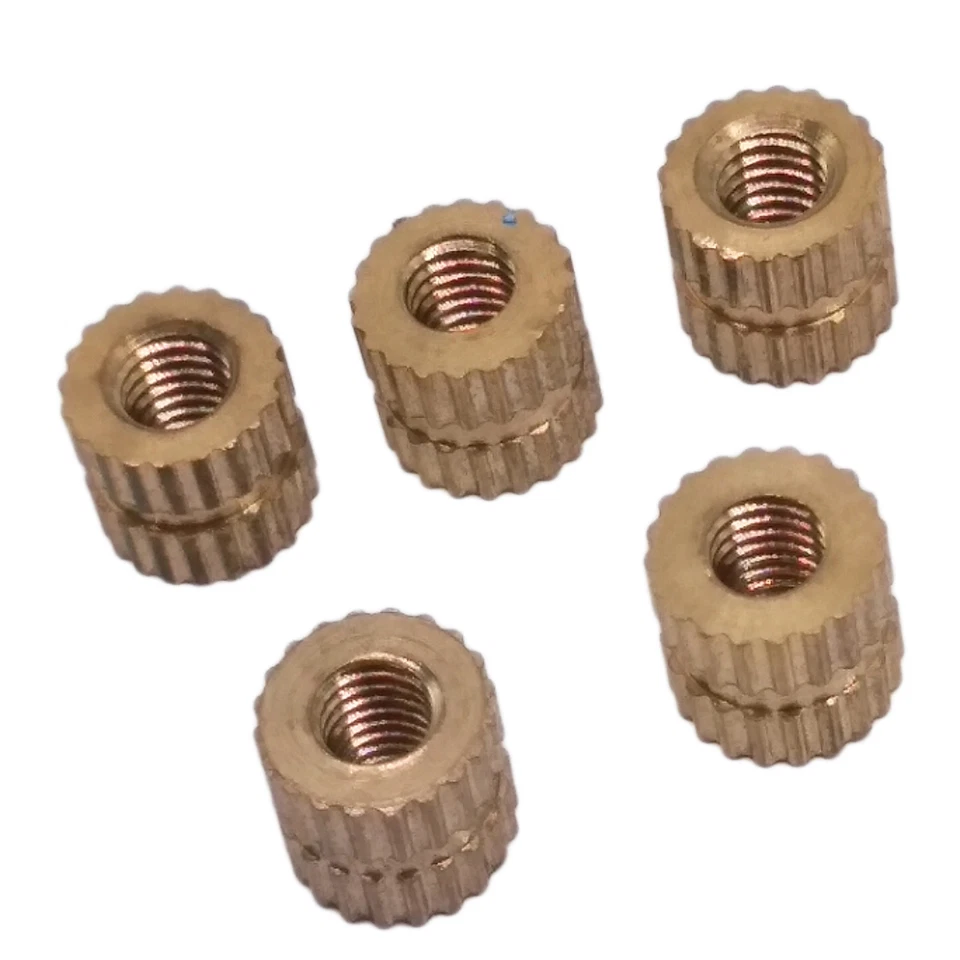 CIRCLE- Us Stock 50X M3 L5Mm Od5.3Mm Brass Cylinder Knurled Threaded Insert Embedded Nut