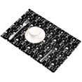 thumbnail image 3 of EREHome Set de 6 Sets de Table Squelette Noir&Blanc pour Halloween, Protecteur de Table 12x18 Pouces, 3 of 5