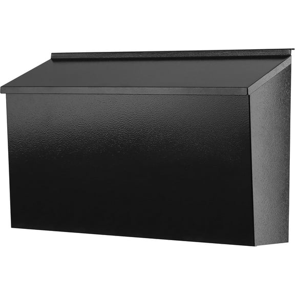 Wall-Mount Mailbox for House,Large Capacity Mail Box,Galvanized Steel Rust-Proof Metal Post Box,Mailboxes for Outside,15.7"x9.9"x4.9" Black