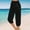 Black, variant on Baqcunre Linen Pants Capri Pants For Women Casual Summer Drawstring Elastic High Waist Linen Pant Straight Cropped Trouser Womens Sweatpants Women'S Pants Black L