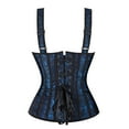 thumbnail image 4 of Rigardu body shaper body shaper tummy control Women's Gothic Corset Bustier Waist Cincher Underbust Corset Vest Tank Top Embroidery Corset Top Plus Size Corset Top Blue + XXL, 4 of 7