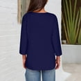 thumbnail image 4 of aidice T Shirts for Women Casual Notched V Neck 3/4 Length Sleeve Tops Button Comfy Fitting Shirts, 4 of 6