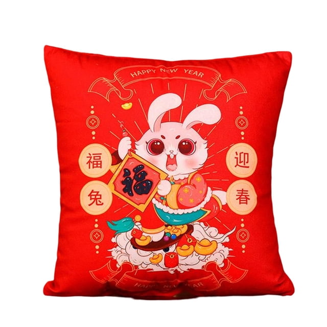 Funda de Almohada Baoblaze Tradicional 40 cm x 40 cm Año Nuevo Chino 2023