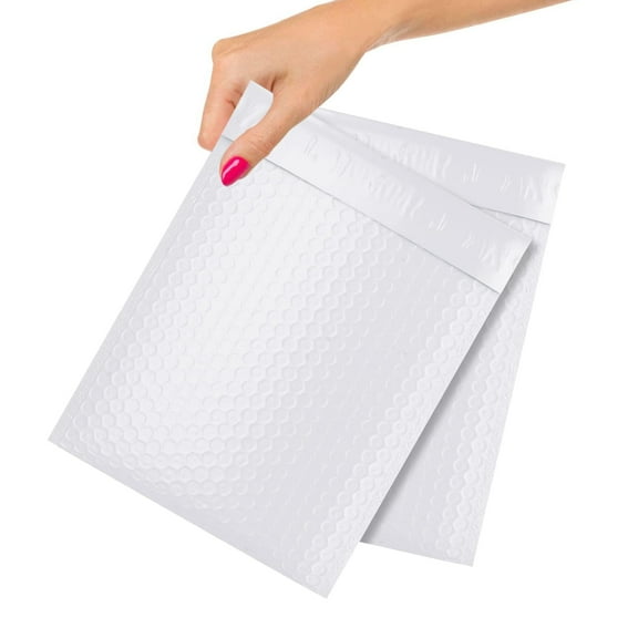 Poly Bubble Mailers, 6.5 x 9 Inch. Pack of 300 White Padded Envelopes Self Seal. Tear-Proof Gift Bubble Envelopes. Waterproof Packaging for Small Business. Cushioning Book Mailers