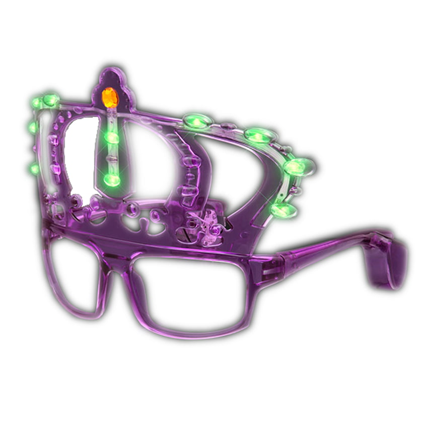 Mardi Gras King Crown LED Sunglasses 