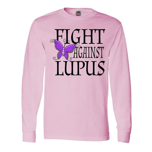Inktastic Fight Against Lupus with Butterfly Long Sleeve T-Shirt