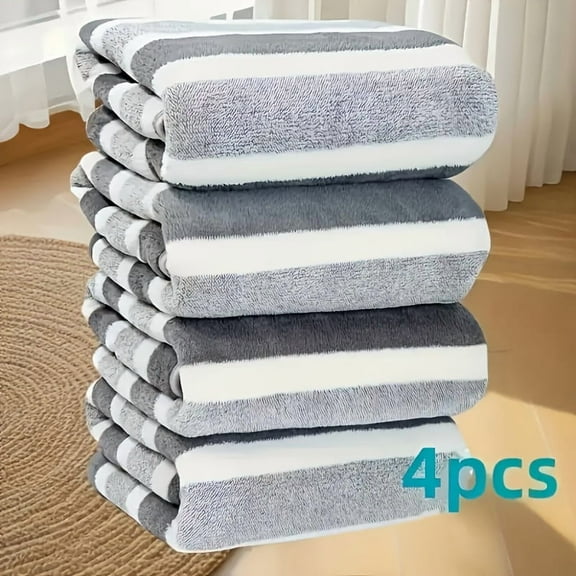 Elegant Choise Ultra-Soft Quick-Dry Bath Towel - 1/4PCS Coral Fleece Super Absorbent Towels