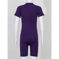 thumbnail image 7 of inlzdz Boys Girls One Piece Rash Guard Swimsuits Short Sleeve Zipper Front Bathing Suit Shorty Wetsuit Purple 14, 7 of 7