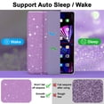 thumbnail image 7 of Dteck Smart Case for 9th 8th 7th Generation 10.2 inch,Leather Glittering Sparkly Folio Shockproof Sparkly Crystal Clear Back Cover Stand Case for iPad 10.2" 2021/2020/2019,Purple, 7 of 7