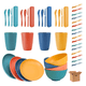 thumbnail image 1 of 44pzs Vajilla  BelugJuego Color Cocina Paja Trigo Plato Tazas Kit colores, 1 of 4