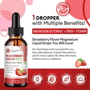 (2 pack)Minch Magnesium Glycinate Supplement,Liquid Drops 1000mg,2 fl oz, Vegan, Strawberry Flavor