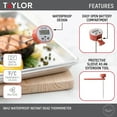 thumbnail image 2 of Taylor Waterproof Digital Instant Read Thermometer for Cooking, BBQ, Grilling, Baking, and Meat, Comes with Pocket Sleeve Clip, Red, 2 of 11