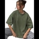 thumbnail image 3 of Camisetas Oversize para Mujer, Camisetas Vintage de Algodón, Cuello Redondo, Corta, Túnicas Lavadas de Verano. Verde 4XL, 3 of 9