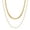 A-Dazzling Yellow, variant on Flydeer Necklace for Women Double Layer Snake Chain Beaded Necklace Stainless Steel Valentine's Day Gift for Women