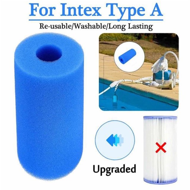 Merkmak 2 Pcs Cartouche de Filtre en Mousse Réutilisable et Lavable pour Piscine Type A