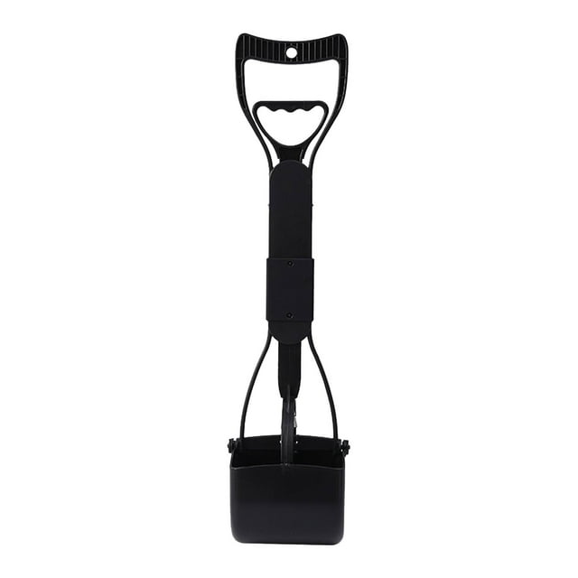 Eoozwa Foldable Dog Poop Scooper 18 Inch Long Handle Pet Waste Pick Up Tool Spring Loaded Non Stick High Strength ABS for Grass Gravel Backyard Travel