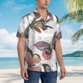 thumbnail image 3 of Disketp Hawaiian Shirts For Men,Vintage Butterflies Print Mens Casual Short Sleeve Button Down Shirts Beach Shirt, 3 of 7