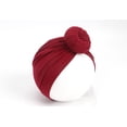 thumbnail image 1 of Seyurigaoka Newborn Baby Beanie Hat Pure Color Bow Knot Soft Turban Head Wrap, 1 of 6