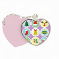 thumbnail image 1 of Arbol de Navidad verde ilustración Circle Bolsa de viaje Mirror maquillaje corazón rosa, 1 of 4