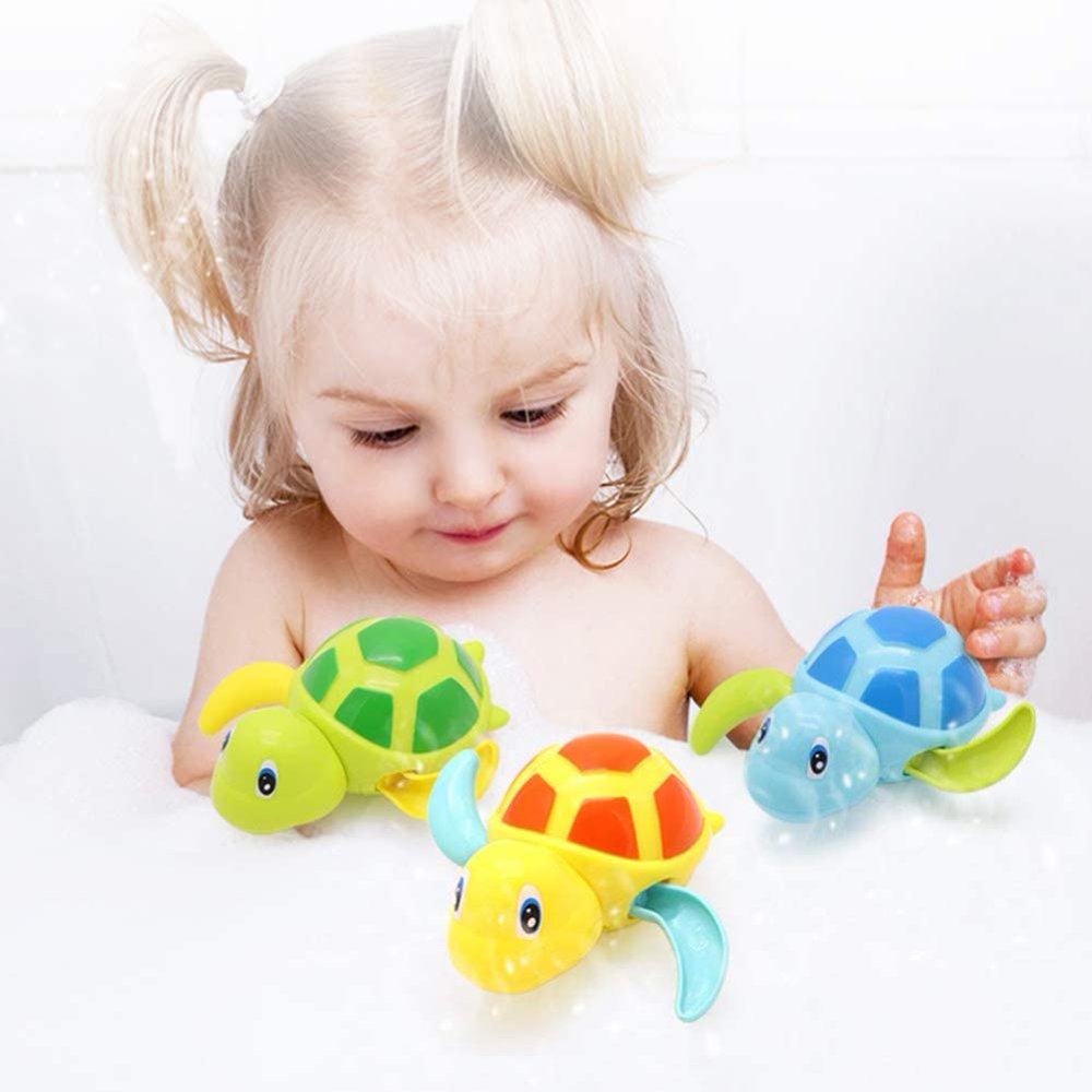 Tortue De Bain à Remonter - Jouet Flottant Pour Bébé Et Enfant - Sans BPA - Rouge/Vert/Bleu