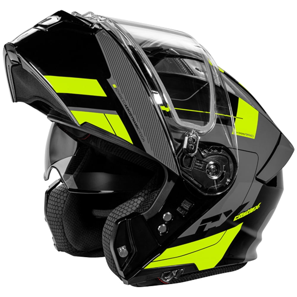 Castle CX935 Raid Modular Motorcycle Helmet Hi-Vis/Charcoal XXL