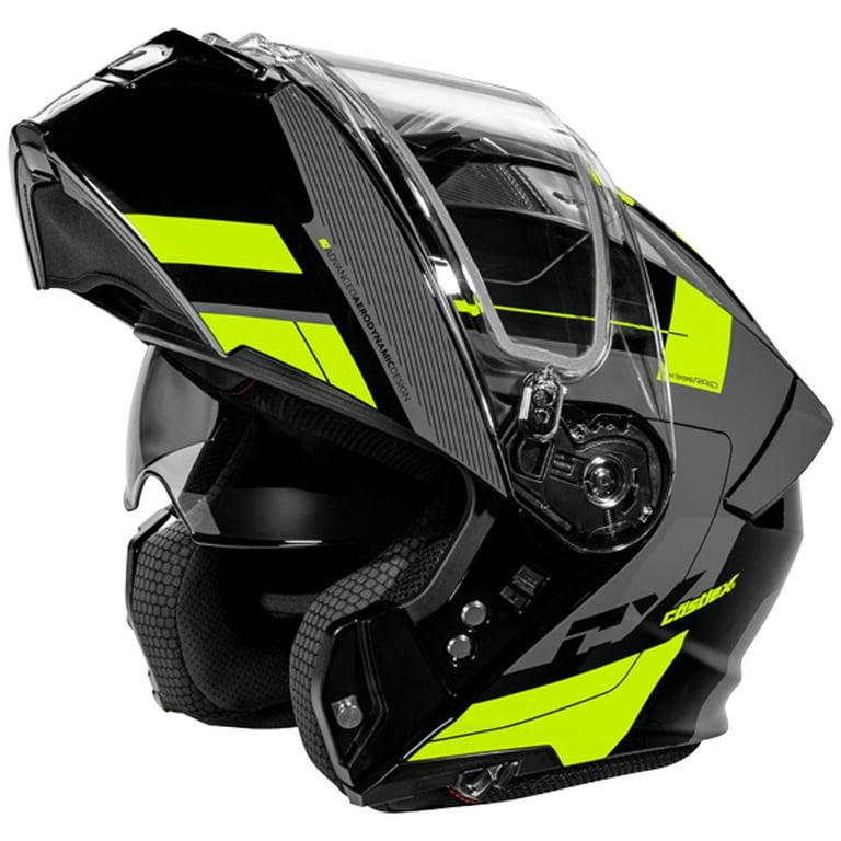 Castle CX935 Raid Modular Motorcycle Helmet Hi-Vis/Charcoal SM