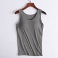 thumbnail image 2 of UPPADA Womens Modal Padded Built-In-Bra Tanks Tops Crew Neck Sleeveless Camisole with Wireless Bra Casual Slim-Fit Shirts Tee Plus Size Comfy Tops,Tank Top for Women Loose Fit Gray,L, 2 of 7