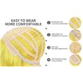 thumbnail image 6 of RightOn 14" Yellow Wig Short Curly Wigs for Synthetic Wigs Charming Women Beach Wave Wigs with Wig Cap, 6 of 7