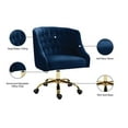 thumbnail image 5 of Pemberly Row Velvet Swivel Adjustable Office Chair in Soft Navy/Rich Gold, 5 of 6