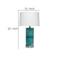 thumbnail image 5 of Benjara Ceramic Table Lamp with Swirling Pattern, White and Blue, 5 of 5