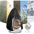 thumbnail image 5 of Columpio colgante tipo cáscara de huevo con funda protectora contra el polvo y la lluvia, con cremallera y cordón (negro), 5 of 5