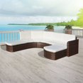 thumbnail image 1 of vidaXL 4 Piece Garden Lounge Set with Cushions Poly Rattan Brown, 1 of 4