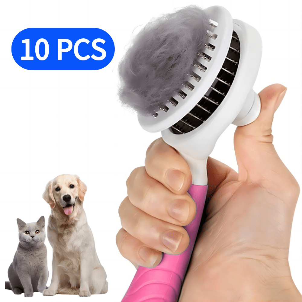 10PCS Self Cleaning Slicker Brush,Long & Short Hair Pets Gently Removes Loose Undercoat, Mats and Tangled Hair Dog & Cat Grooming Brush, Skin Friendly