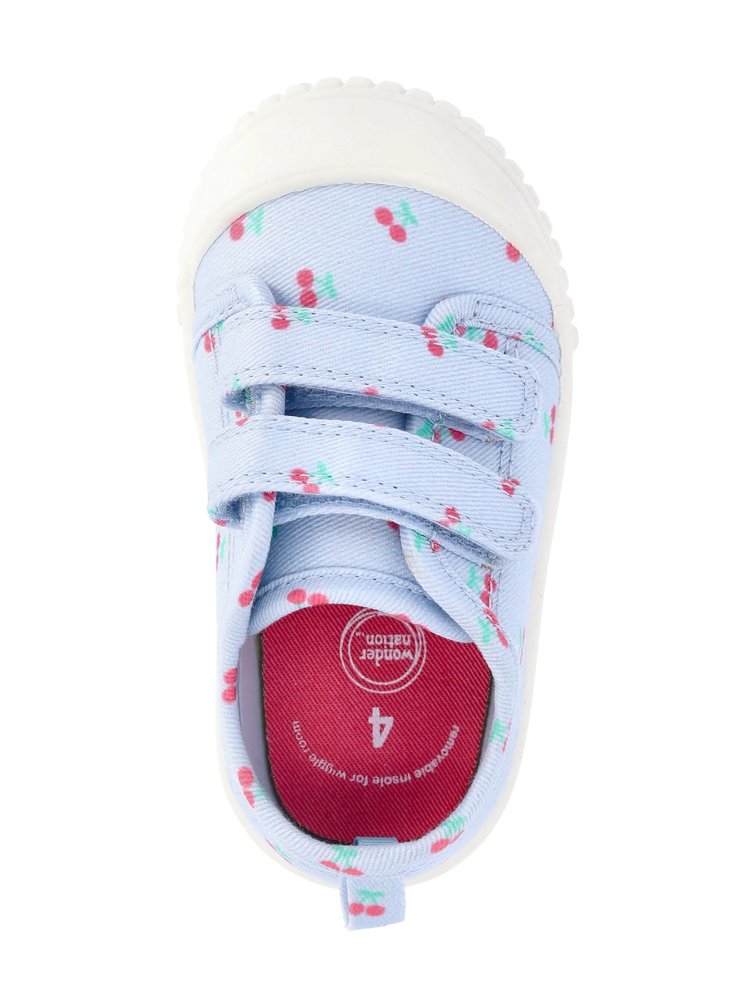 Wonder Nation Baby Girls Two Strap Bump Toe Sneakers