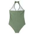 thumbnail image 3 of Traje de baño de una pieza para mujer, cómodo, liso, con almohadilla en el pecho, sin aros, Bikini con escote en V profundo OAVQHLG3B Store lin121212, 3 of 3