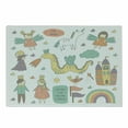 thumbnail image 1 of Fantasy Cutting Board, Doodle Style Dragon Fairies Royalty and Wizard Middle Ages Heroic Elements, Decorative Tempered Glass Cutting and Serving Board, Small Size, Multicolor, by Ambesonne, 1 of 1