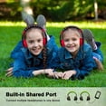 thumbnail image 4 of Olyre Toddler Headphones Wired with 85dB Safe Volume Limiter and Sharing Function, Adjustable Kids Headphones with Cord for Baby Boys and Girls for School Travel Black/Red, 4 of 8
