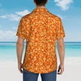 thumbnail image 6 of Xecao Orange Glitter print Hawaiian shirt - a stylish short-sleeve button-down for men, perfect for casual beach and tropical outings., 6 of 9