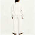 thumbnail image 5 of Szluipve 2 Piece Sets for Women 2 Piece Loungewear Set, Crew Neck Oversized Sweatshirt & High Waist Wide Leg Pants, Solid Color Fleece Casual Matching Tracksuit White 2XL, 5 of 6