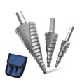 thumbnail image 1 of Pasos Bits Bits de madera Madera Madera Metal Espiral Perforación Bit Acero de alta velocidad DURBORTE DESBURRING Herramientas de mano reemplazables 3 paquetes Noticed TO001474-01, 1 of 7