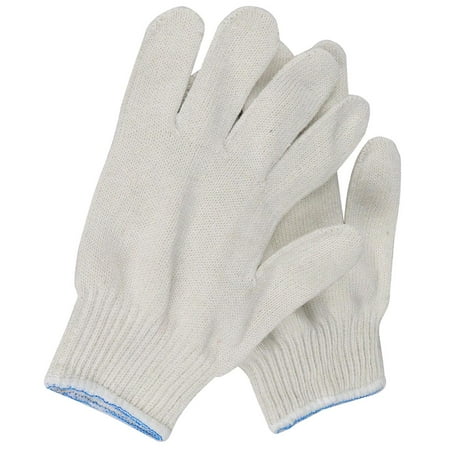 

White Cotton Polyester Blend String Knit Gardening Mechanic Handling Work Gloves