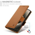 thumbnail image 4 of Allytechgroup for Apple iPhone 16 Pro Max Case Wallet, Retro PU Leather Slim Fit Business Style Magnetic Closure Cards Slots RFID Blocking Phone Case for Women Men, Brown, 4 of 6