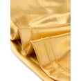 thumbnail image 4 of Disfraz de Halloween Top corto metalizado de manga corta con cuello alto para mujer Amarillo oro M, 4 of 5