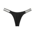 thumbnail image 4 of Victoria's Secret Double Shine Strap Smooth Thong Panty Color Black Size X-Small New, 4 of 4