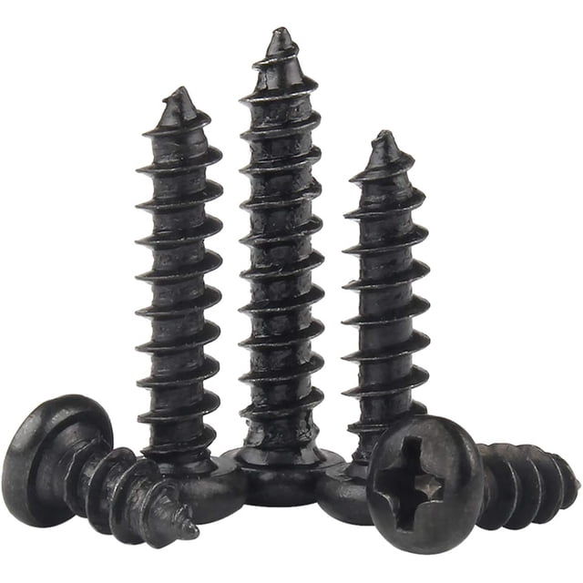 Tornillo M2.3, tornillo autorroscante de acero al carbono sólido negro, tornillo de cabeza micro redonda, estable, M2.3*5mm/1000 Uds JM
