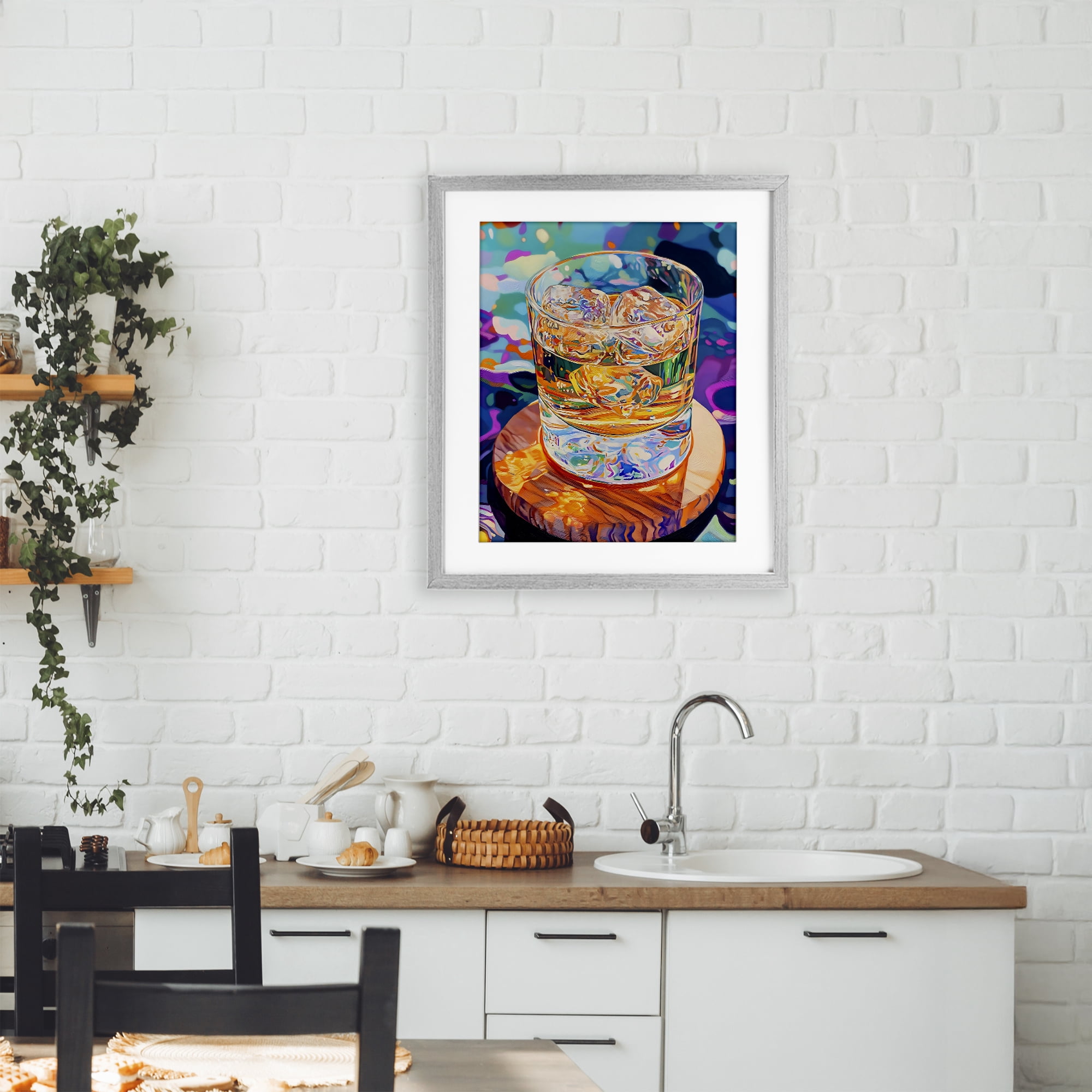 Stupell Industries Ice Cold Glass Reflections Gray Framed Print Under Glass, design by Creative Studio
