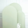 thumbnail image 6 of BalsaCircle 3 Fitted Sage Green Matte Spandex Round Top Wedding Arch Backdrop Stand Covers Set Party, 6 of 8